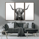 Highland Wall Art Canvas Print – Minimalist Black and White by MyGreatCanvas | Canvas Wall Art Prints | Photo Prints & Wall Decor
