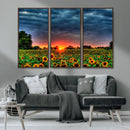 Golden Sunflower Field at Sunset – Breathtaking Sky and by MyGreatCanvas | Canvas Wall Art Prints | Photo Prints & Wall Decor