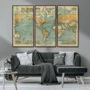Push Pin World Map Canvas Print – Travel Tracker Wall Art