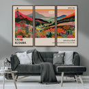 Yayoi Kusama Landscape Canvas Print, Vibrant Floral Mountain