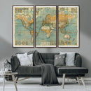 Push Pin World Map Canvas Print – Travel Tracker Wall Art