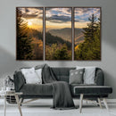Sunrise Over the Smoky Mountains Canvas Wall Art –