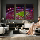 Bryant-Denny Stadium Night Game Triple Canvas Wall Art -