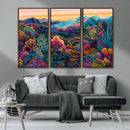 Colorful Abstract Landscape Wall Art Print Canvas - Vibrant
