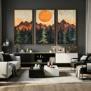 Sunset Mountain Landscape Canvas Wall Art Print - Nature