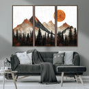 Modern Abstract Mountain Canvas Wall Art Print, Abstract