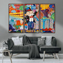 Pop Art Monopoly Man Canvas Wall Art Print - Bold and