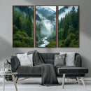 Mountain Forest River Canvas Wall Art Print - Serene Nature