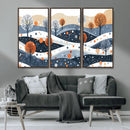 Abstract Winter Landscape Canvas Wall Art Print -  Large