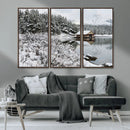 Winter Wall Art - Cabin by the Lake Canvas Wall Art - Serene by MyGreatCanvas | Canvas Wall Art Prints | Photo Prints & Wall Decor
