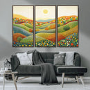 YAYOI KUSAMA Wall Art - Colorful Dot Art Landscape Canvas,
