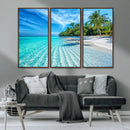 Tropical Beach Wall Art Canvas Print - Serene Ocean