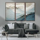 Waves Abstract Wall Art Print, Modern Framed Abstract Canvas