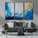 Blue Abstract Print - Dynamic Ocean-Inspired Canvas Wall Art