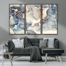 Abstract Blue and Gold Canvas Wall Art - Fluid Modern Ink