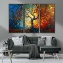 Mosaic Tree Canvas Wall Art Canvas Print – Vibrant Stained