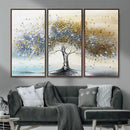 Golden and Silver Tree Wall Art – Framed Elegant Leaves by MyGreatCanvas | Canvas Wall Art Prints | Photo Prints & Wall Decor