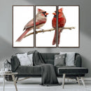 Cardinal Canvas Wall Art - Male and Female Cardinal Print -