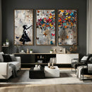 Banksy Butterfly Girl Wall Art – Modern Graffiti Canvas