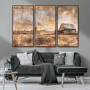 Rustic Farmhouse Wall Art Canvas Print | Barn and Field