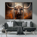 Highland Bull Canvas Abstract Canvas Wall Art Print –