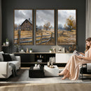 Rustic Autumn Farmhouse Wall Art Canvas Print – Serene