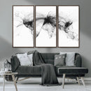 Flight Routes Air Traffic Map Canvas Wall Art - Framed -