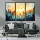 Abstract Forest Wall Art Print- Serene Nature Canvas Print