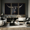 Majestic Longhorn Bull Wall Art Canvas Print – Dark by MyGreatCanvas | Canvas Wall Art Prints | Photo Prints & Wall Decor