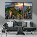Mountain Sunset Panoramic Wall Art Canvas Print – Framed