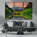 Maroon Bells Lake Wall Art Canvas Print – Framed Majestic