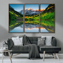 Maroon Bells Lake Wall Art Canvas Print – Framed Majestic
