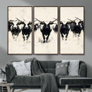 Texas Longhorn Wall Art – Framed Black White Cattle Canvas by MyGreatCanvas | Canvas Wall Art Prints | Photo Prints & Wall Decor