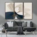 Minimal Flower Wall Art Canvas Print – Framed Beige Bloom