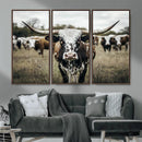 Texas Longhorn Wall Art – Framed Speckled Cow Canvas by MyGreatCanvas | Canvas Wall Art Prints | Photo Prints & Wall Decor