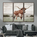 Texas Longhorn Wall Art – Framed Spotted Cattle Canvas by MyGreatCanvas | Canvas Wall Art Prints | Photo Prints & Wall Decor