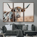 Texas Longhorn Wall Art – Framed Speckled Cow Canvas by MyGreatCanvas | Canvas Wall Art Prints | Photo Prints & Wall Decor
