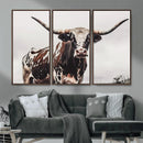 Texas Longhorn Wall Art Canvas Print – Framed Spotted Bull by MyGreatCanvas | Canvas Wall Art Prints | Photo Prints & Wall Decor
