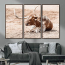 Texas Longhorn Wall Art Canvas Print – Framed Resting Bull by MyGreatCanvas | Canvas Wall Art Prints | Photo Prints & Wall Decor