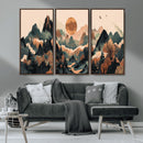 Wood Mountain Landscape Wall Art Canvas Print – Framed