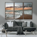 Ocean Sunset Wall Art Canvas Print – Framed Beach Waves