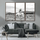 White Horse Wall Art Canvas Print – Framed Woman Rider