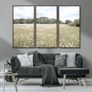 Charming Daisy Field Wall Art Canvas Print – Framed Pastel