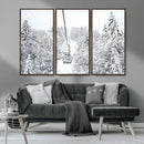 Snowy Ski Lift Wall Art – Framed Winter Mountain Canvas by MyGreatCanvas | Canvas Wall Art Prints | Photo Prints & Wall Decor