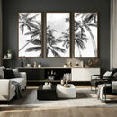 Black and White Palm Wall Art Canvas Print – Framed