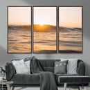 Calm Water Wall Art – Framed Sunset Waves Canvas Artwork, by MyGreatCanvas | Canvas Wall Art Prints | Photo Prints & Wall Decor