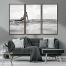 Black and White Surfing Wall Art Canvas Print – Framed Ocean by MyGreatCanvas | Canvas Wall Art Prints | Photo Prints & Wall Decor