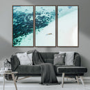 Minimal Beach Wall Art – Framed Ocean Swimming Canvas by MyGreatCanvas | Canvas Wall Art Prints | Photo Prints & Wall Decor