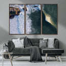 Ocean Wave Wall Art – Aerial Coastal View Canvas Artwork, by MyGreatCanvas | Canvas Wall Art Prints | Photo Prints & Wall Decor