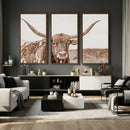 Longhorn Cow Wall Art Canvas Print – Framed Texas Ranch